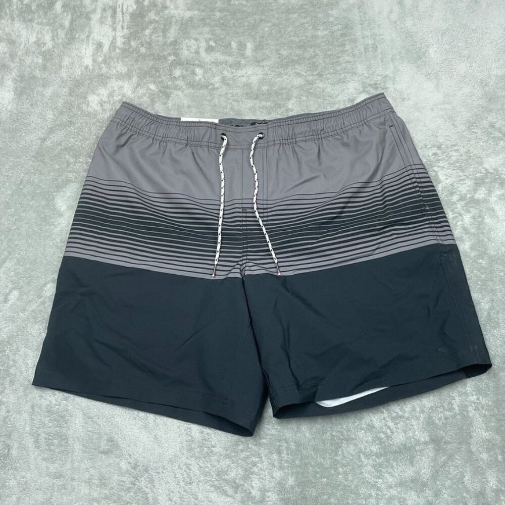 Dockers XL Men’s Swim Shorts Black & Gray 8” Inseam UPF 50+ 6886